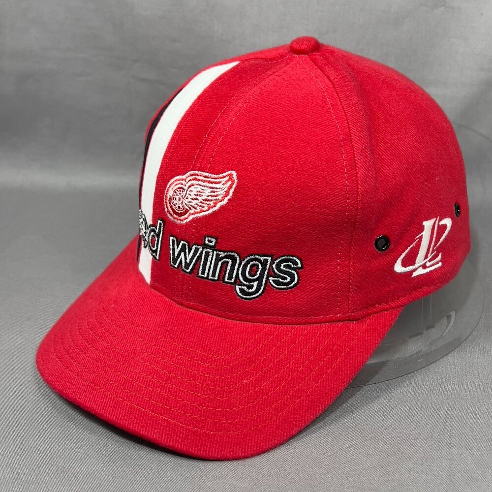 Vtg Detroit Red Wings NHL Strapback Hat Cap Logo Athletic Hockey Dad Mens 90s